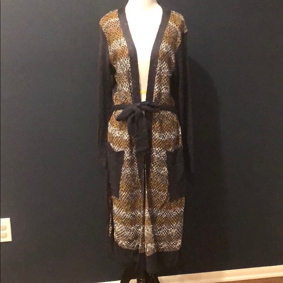 Navy Long Sleeve Open Front Duster - Picture 5 of 7